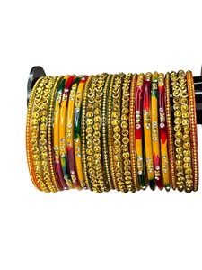 Meilleures ventes : Ensemble de bracelets multicolores en verre imitation perle plaqué or, design 2026, tendance, pour femme, idéal pour mariage et cérémonies. - Product Image 2
