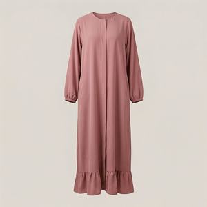 ชุดกิโมโนแบบ OEM ปี 2025 เสื้อคลุมอาบายะ ผ้าโพลีเอสเตอร์เนื้อนุ่ม ยืดหยุ่นสูง หนาขึ้น สำหรับผู้หญิงมุสลิม คอวี แขนยาว เหมาะสำหรับงานปาร์ตี้ รอมฎอน งานแต่งงาน - Product Image 1