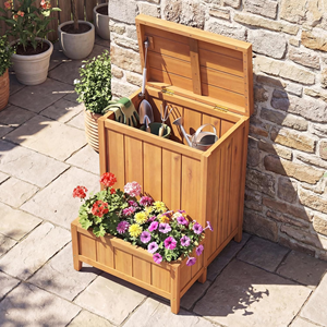 Boîte aux lettres extérieure en bois massif avec jardinière, boîte à colis en bois résistante aux intempéries et jardinière pour plantes, fabricant vietnamien - Product Image 3