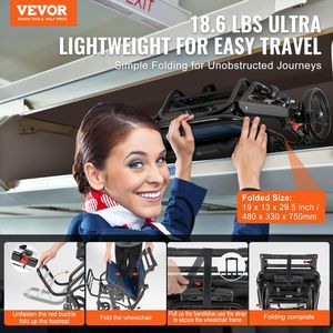 Silla de Ruedas Manual Ultraligera de Aleación de Aluminio para Adultos, Plegable, con Escritorio Abatible, Silla de Transporte - Product Image 2