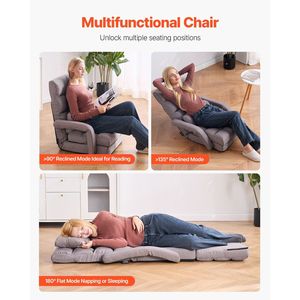 Sedia da Gaming Regolabile a 5 Posizioni con Supporto per la Schiena, Poltrona Pieghevole per Adulti con Braccioli a L - Product Image 6