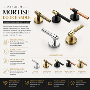 ชุดมือจับประตูดีไซน์เนอร์แบบ Mortise ทันสมัย ผลิตจากสแตนเลสสตีลแบบมีร่อง  แข็งแรงทนทาน คุณภาพพรีเมียม สำหรับประตูภายในและภายนอกบ้าน - Product Image 5