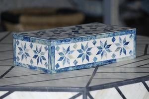 Caja de Joyería Decorativa Hecha a Mano con Diseño Marroquí de Flor de Amor con Incrustaciones de Hueso Ecológica, Decoración para Mesa del Hogar, Año Nuevo - Product Image 2