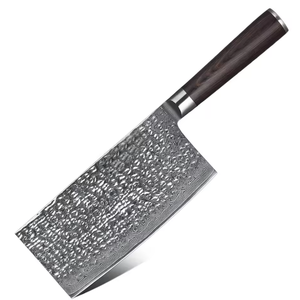 Couteau à découper LEGACY BLADES en acier Damas forgé à la main, manche en bois, style japonais, tranchant comme un rasoir, ambidextre, compatible lave-vaisselle - Product Image 1