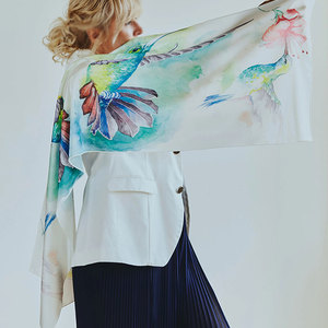 Silk <b>Scarf</b> Soft Fashion Wrap For Hair <b>Neck</b> And Shoulder With Everyday Elegant Look Silk <b>Scarf</b> - Product Image 1