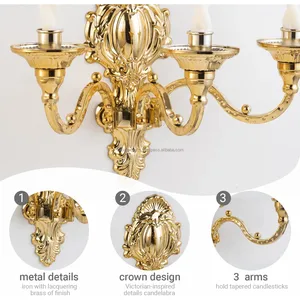 Candelabro Alto de Metal Hecho a Mano de Lujo con Acabado Dorado Premium para Decoración del Hogar y Regalos de Navidad - Zahid Exports - Product Image 5