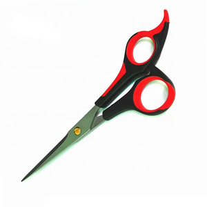 Tijeras de Peluquería Tegra Surgical OEM, Color Negro y Rojo, Mango de Goma, para Diestros, 28 Dientes, Medianas, Afiladas, para Uso en Salón de Belleza - Product Image 1