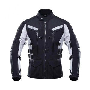 Unisex Full Sleeve Black Mesh Cordura <b>Motorcycle</b> <b>Jacket</b> Red Zipper Pockets Anti-UV Quick Dry Features <b>Summer</b> Breathable Wear - Product Image 3
