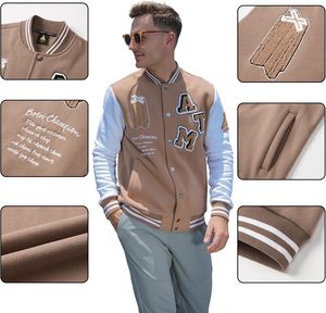 Chaqueta Varsity de Moda para Hombre y Mujer, Chaqueta Deportiva con Letras Bordadas, Estilo de Primera Calidad - Product Image 5