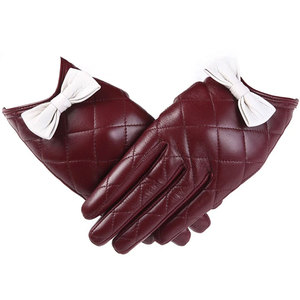 High Quality Custom Oem Women's Winter Leather <b>Gloves</b> Wool Lined Outdoor Windproof <b>Warm</b> Leather Fashion <b>Gloves</b> - Product Image 1