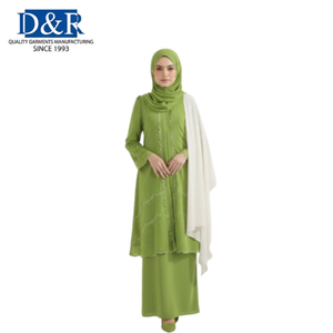 Meilleures ventes : Vêtements islamiques modestes en polyester crêpe mousse pour femmes musulmanes, style malaisien OEM Baju Kurung, Abaya, Kaftan – Vente en gros - Product Image 2