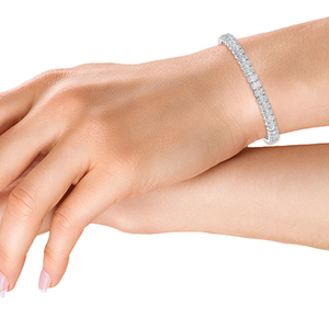 สร้อยข้อมือเทนนิสทรงรีประดับเพชรแล็บโกรว์ 12 กะรัต สีโรสโกลด์ ดีไซน์เรียบหรู - Product Image 3