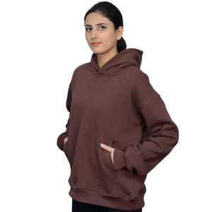 Sudaderas con Capucha y Sudaderas de Felpa de Algodón Teñido Liso de Primera Calidad, Sudadera con Capucha de Color Marrón de Alta Calidad y Peso Pesado, Estilo Urbano - Product Image 3