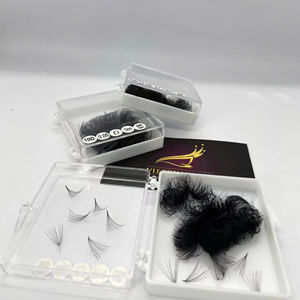 Extensiones de Pestañas PBT Negro Mate 3D-10D, Fans de Pestañas Preformados con Base Puntiaguda, Curva C D, Bandejas de Pestañas Hechas a Mano, Marca Privada - Product Image 1