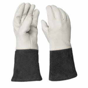 Gants de sécurité haute performance et robustes en cuir de chèvre et croûte de vache, résistants aux flammes pour soudage TIG, avec coutures renforcées - Product Image 6