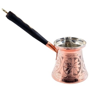 หม้อกาแฟทองแดงทำมือพร้อมด้ามจับไม้ ดีไซน์แบบดั้งเดิมสำหรับชงกาแฟ - Product Image 3