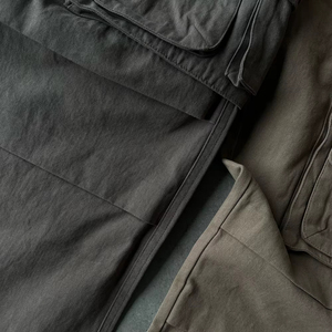 Pantalon Cargo Gris Homme Taille Haute Multiples Poches Toile Décontracté Respirant Coupe Droite Style Printemps Vente en Gros - Product Image 5