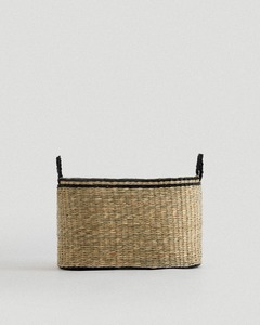 Juego de 2 cestas ovaladas de seagrass negras Kori, cestas de almacenamiento hechas a mano, venta al por mayor, ecológicas, hechas en Vietnam. - Product Image 3