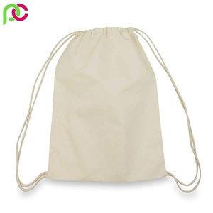 Vente en gros de sacs à chaussures à cordon en coton biologique personnalisés sacs écologiques en coton blanc avec logo - Product Image 2