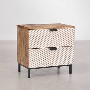 Mesita de noche rectangular Vandana Nova Vento 50x35 cm en madera de mango Alembe - Product Image 2