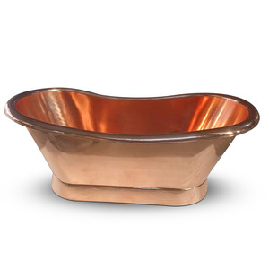 Bañera de Cobre Hecha a Mano, Bañera Independiente de Lujo para Baño Moderno - Product Image 1