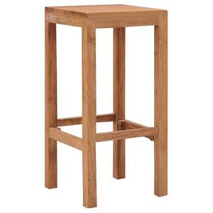 Ensemble de 4 tabourets de bar en teck massif durable, finition bois naturel pour une utilisation durable - Product Image 2