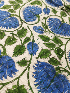 Silkgram Traditional Indigo Cotton Kantha <b>Quilt</b> Blue Floral Hand-Stitched Eco-Friendly All-Season Home Decor <b>Throw</b> Cover - Product Image 4