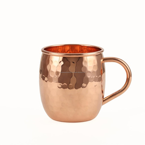 Mug en cuivre artisanal, mug à bière Moscow Mule brillant, martelé à la main - Product Image 1