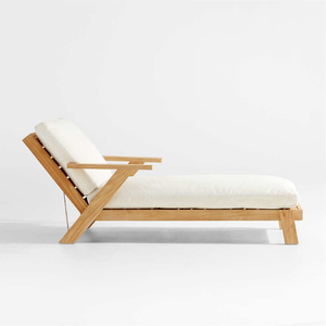 Juego de Muebles de Jardín de Lujo para Patio, Tumbona con Estructura de Madera de Teca para Exteriores, Muebles de Hotel - Product Image 2