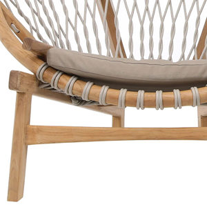 Silla de jardín de madera maciza de teca con cojín, muebles de exterior escandinavos, cómoda silla de salón con patas cónicas, duradera 1 - Product Image 4