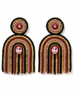 Handmade Zinc Alloy Black White Seed Bead Fringe <b>Drop</b> Earrings for Women Bohemian Long Tassel Wedding Fashion Statement Jewelry - Product Image 1
