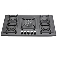 Promotion : Table de cuisson à gaz 5 feux avec panneau en verre, appareil de cuisine, cuisinière solaire pour usage domestique et VR, cuisinière intégrée à batterie