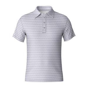 Polo pour homme à imprimé géométrique bordeaux, manches courtes, décontracté, respirant, tricoté, vêtements de sport - Product Image 3