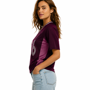 Camiseta deportiva de malla transpirable personalizada con hombros caídos, estilo boxy, con gráfico de fútbol, para mujer, oversize, estilo Y2K retro, top para el día del partido. - Product Image 5