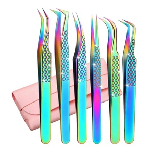 Juego de Pinzas Profesionales de Alta Calidad para Extensión de Pestañas, Hechas en Japón, de Acero Inoxidable, con Punta Lisa de 12 cm - Product Image 1