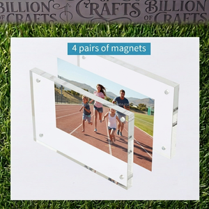 Premium <b>4x6</b> Inch Magnetic Lucite Picture Holder Thick Transparent Acrylic Desktop Photo Display - Product Image 3