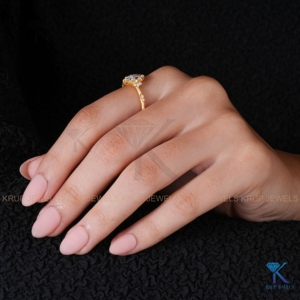 Vintage Marquise Lab Grown Diamond Cluster Engagement <b>Ring</b> 14K/18K Solid Yellow Gold Milgrain Band Fine Bridal Jewelry For Women - Product Image 5