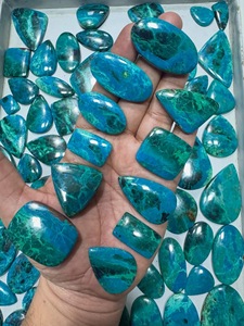 พลอยชาตัคไซต์มาลาไคต์ธรรมชาติทรงหลังเบี้ย คุณภาพ AAA สีฟ้าอมเขียว พลอยหลวมสำหรับทำเครื่องประดับ ขายส่ง สำหรับผู้ซื้อจากสหรัฐอเมริกา สหราชอาณาจักร เยอรมนี - Product Image 3