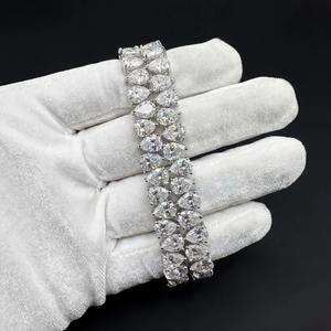 Collier tennis de luxe en moissanite taille poire VVS1 |   Argent sterling 925 - Product Image 3