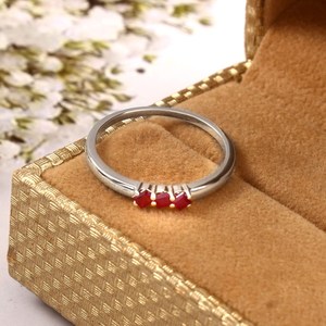Bague en argent sterling 925 avec pierre précieuse rubis rouge pour femme - Product Image 1