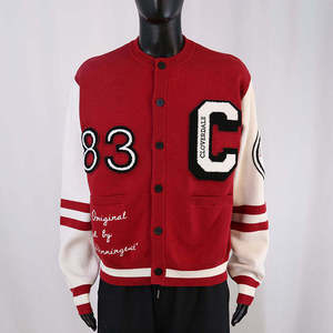 Cardigan Vintage Personnalisé pour Homme – Veste Tricotée Rétro Style Letterman avec Broderie Patchwork – Manteau Décontracté Streetwear Hip Hop - Product Image 1