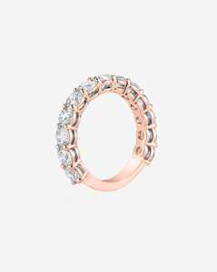 Anillos Apilables de Diamantes, Oro Sólido de 14k y 18k, Engaste de Puntas, Diamantes Redondos Cultivados en Laboratorio, Banda de Eternidad 3/4, Anillos de Boda Minimalistas, Brillantes y Delicados - Product Image 3