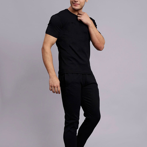 Lightweight Quick Dry Cotton/Polyester Customizable Streetwear Summer Tracksuit 2-Piece Set Men's Neck T-Shirt <b>Trouser</b> Short - Product Image 3