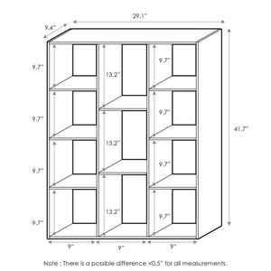 Libreria a 11 cubi con ripiani aperti reversibili in bianco/verde 11107WH/GR - Product Image 4