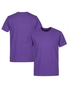Men's <b>Purple</b> O-Neck Short Sleeve <b>T</b>-<b>Shirt</b> 100% Cotton Regular Fit Casual Jersey Knitted Solid Color Blank Design 2026 - Product Image 5