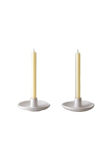 Bougeoir rond en métal enduit blanc pour la maison et l'hôtel Accessoire décoratif d'éclairage de table de Noël - Product Image 1