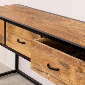 Vandana Flux Sierra 3 Drawer Mango Wood <b>Console</b> (Solid Wood) - Product Image 4