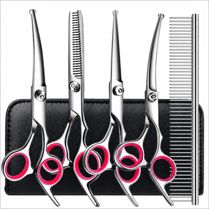 5 Piece Dog Grooming Kit, Professional Stainless Steel Dog Grooming Scissors with Curved Sharp Durable <b>Pet</b> Shears for Dogs Cats - Product Image 2