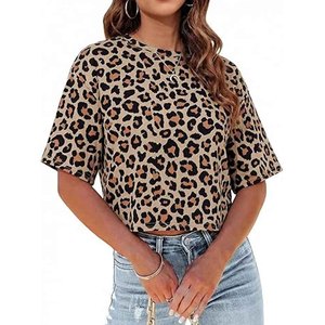 Women’s Crop Shirt <b>Tie</b> Waist Casual Summer Blouse - Product Image 4