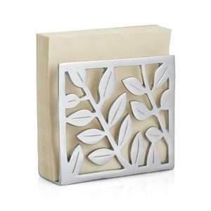 Porte-serviettes moderne en métal argenté, découpe en forme de feuille, distributeur vertical de papier absorbant pour comptoir de cuisine, décoration de table de restaurant - Product Image 1